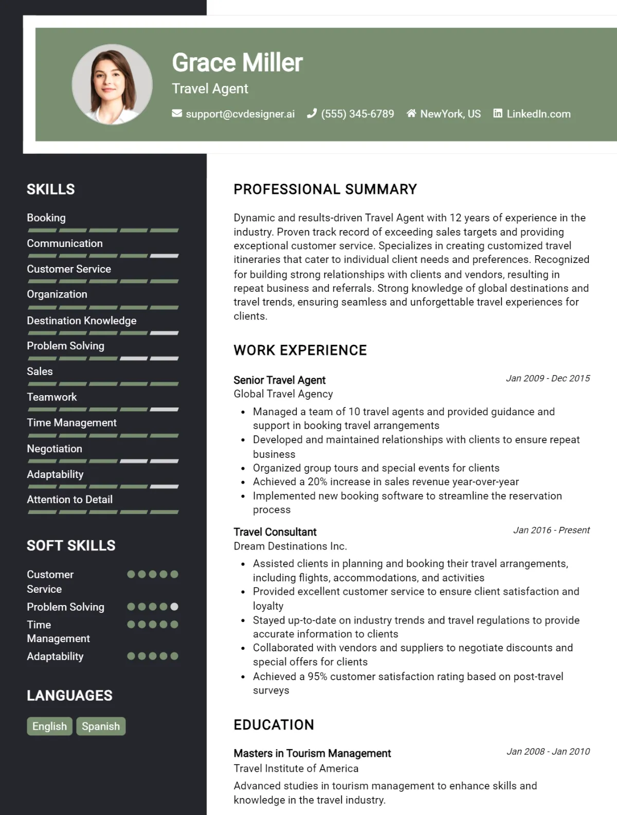 Travel Agent CV Example For 2024 How To Craft A Winning CV CVDesigner Ai