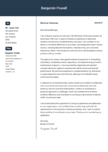 Communication Technician Cover Letter Example For Writing Guide