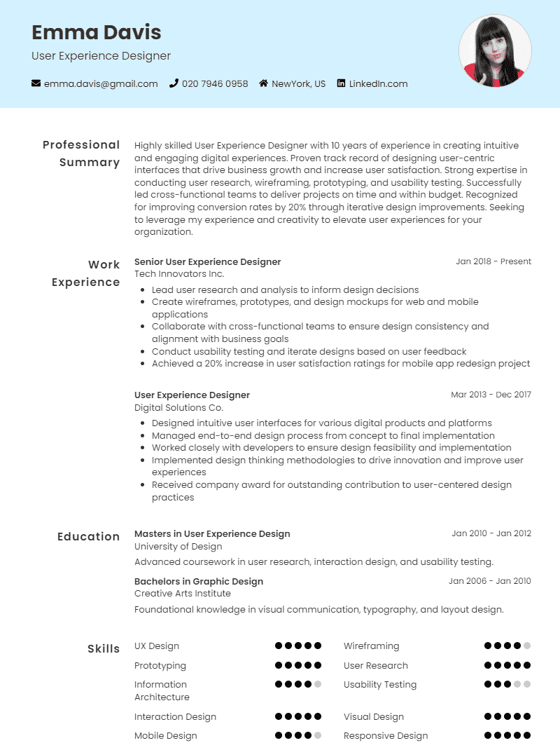 Expertise CV Template