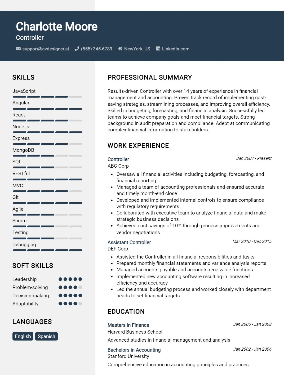 Controller CV Example