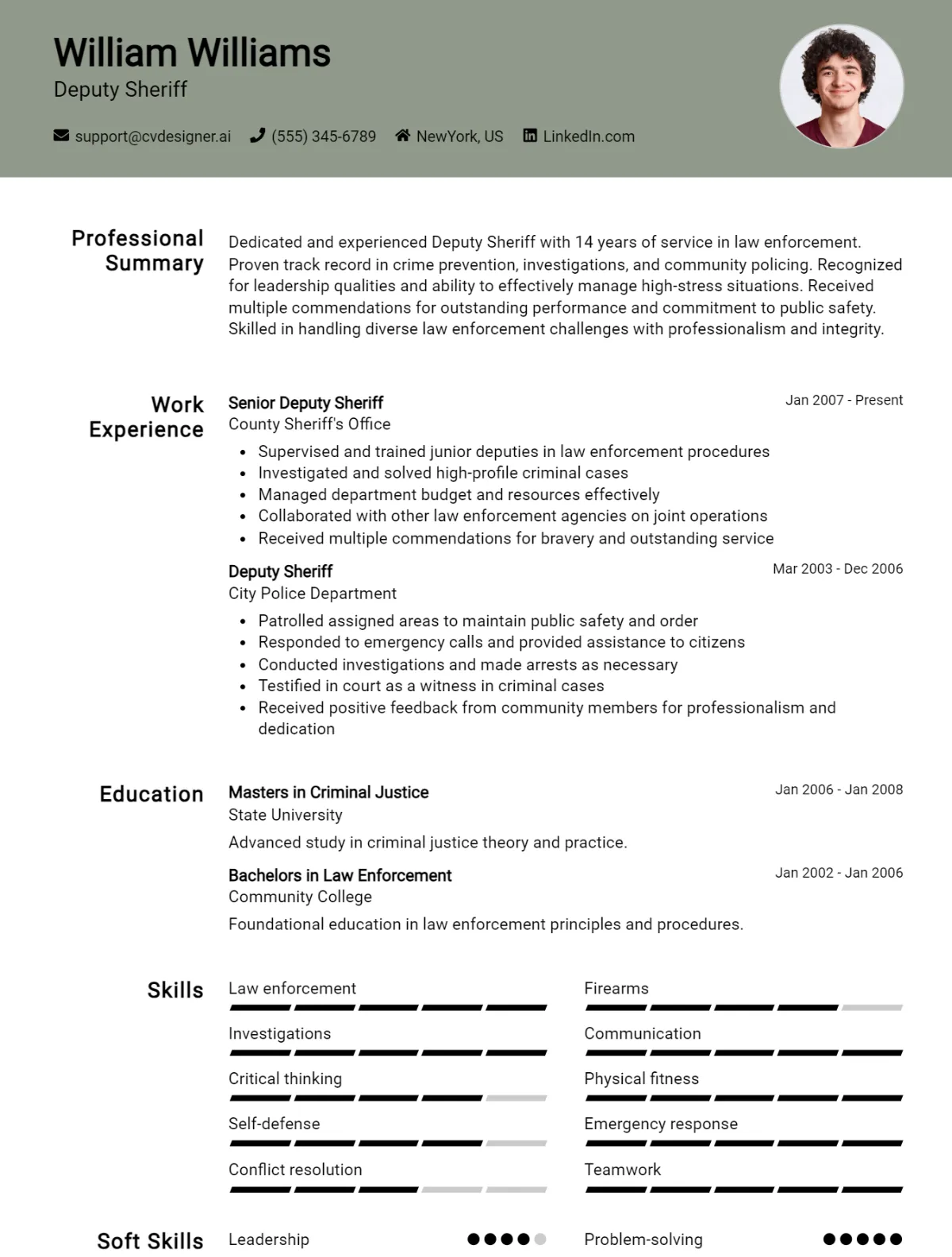 Deputy Sheriff CV Example