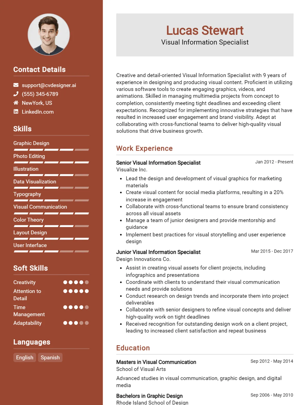 Visual Information Specialist CV Example