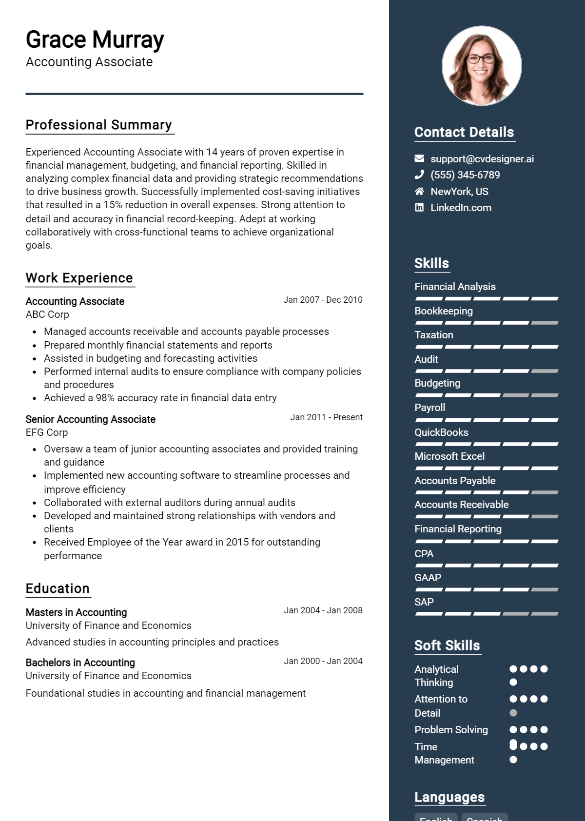 Accounting Associate Resume Example