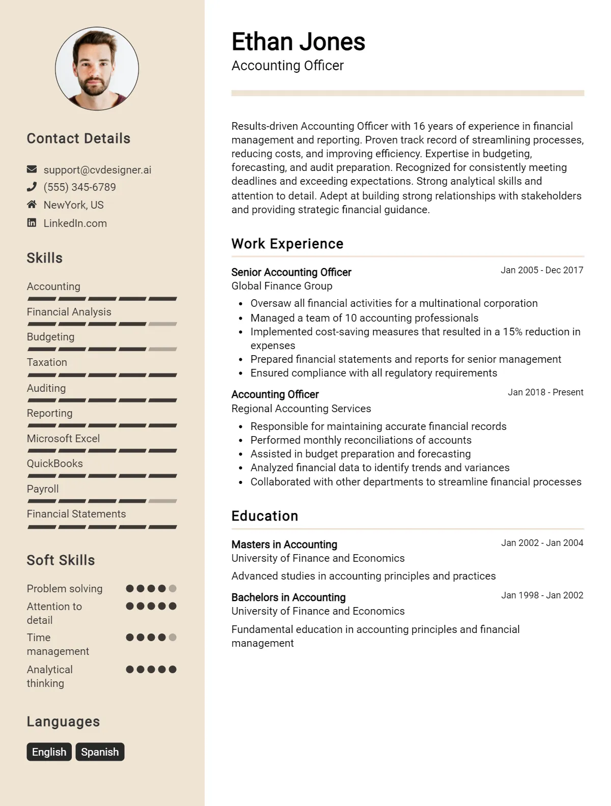 Accounting Officer CV Example