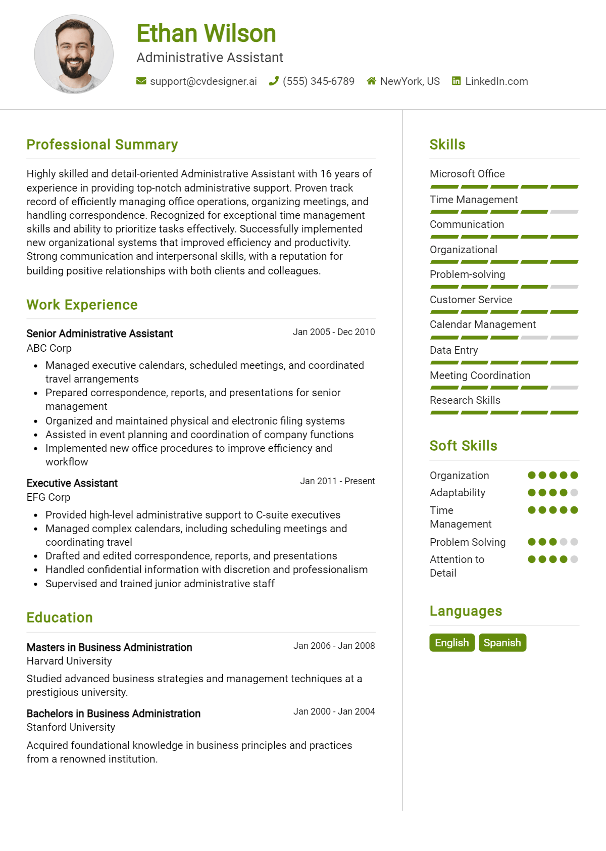 Administrative Assistant Resume Example