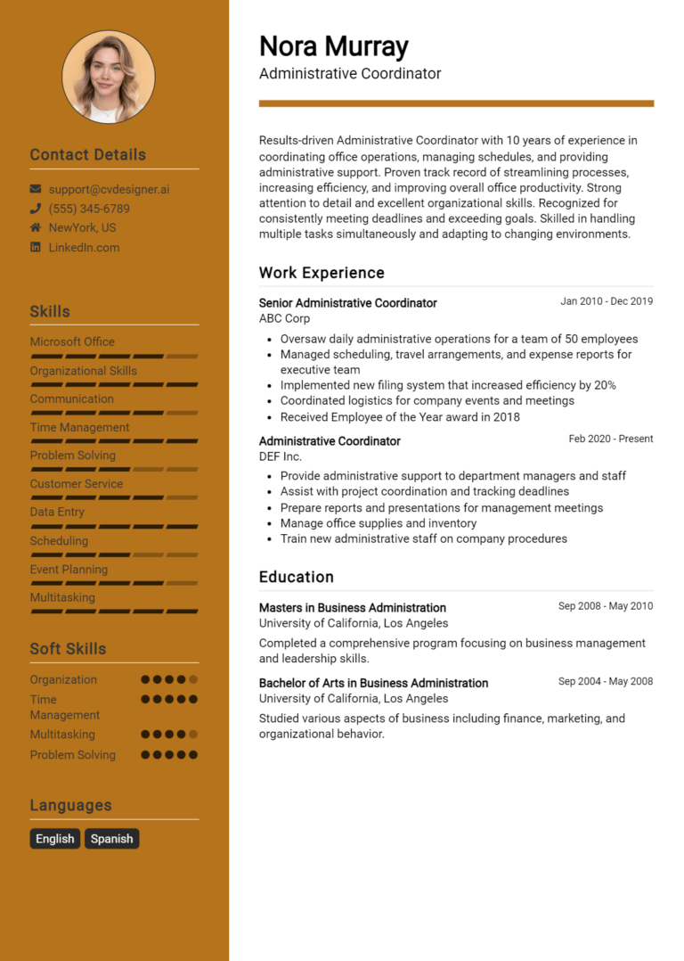 18 Administrative Coordinator Resume Examples for 2025: Tips to Stand Out