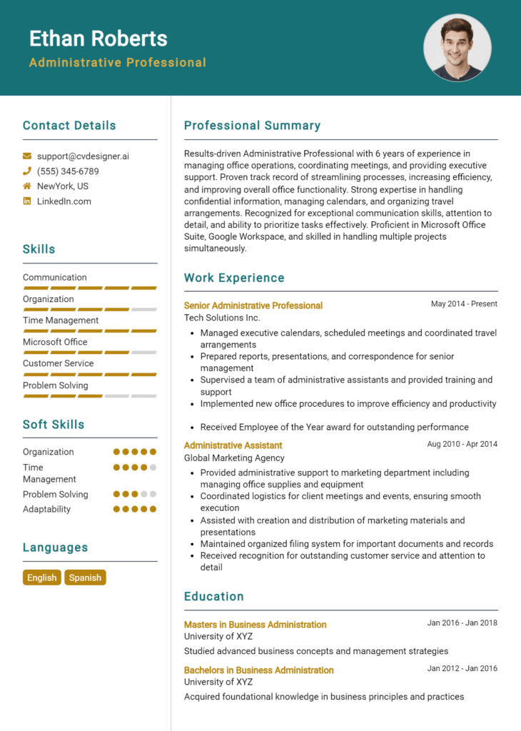 Administrative Professional Resume Example for 2024: Ultimate Guide ...