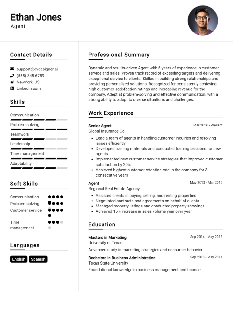 Agent Resume Example for 2025: Expert Tips & Templates