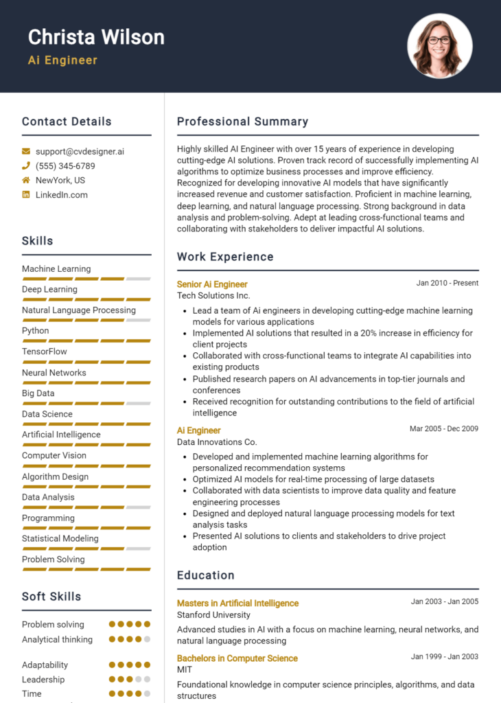 Ai Engineer Resume Example