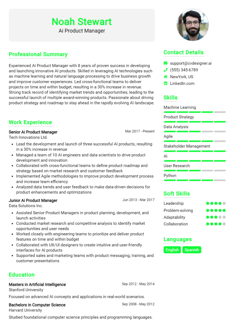 10 AI Product Manager Resume Examples for 2025: Effective Tips