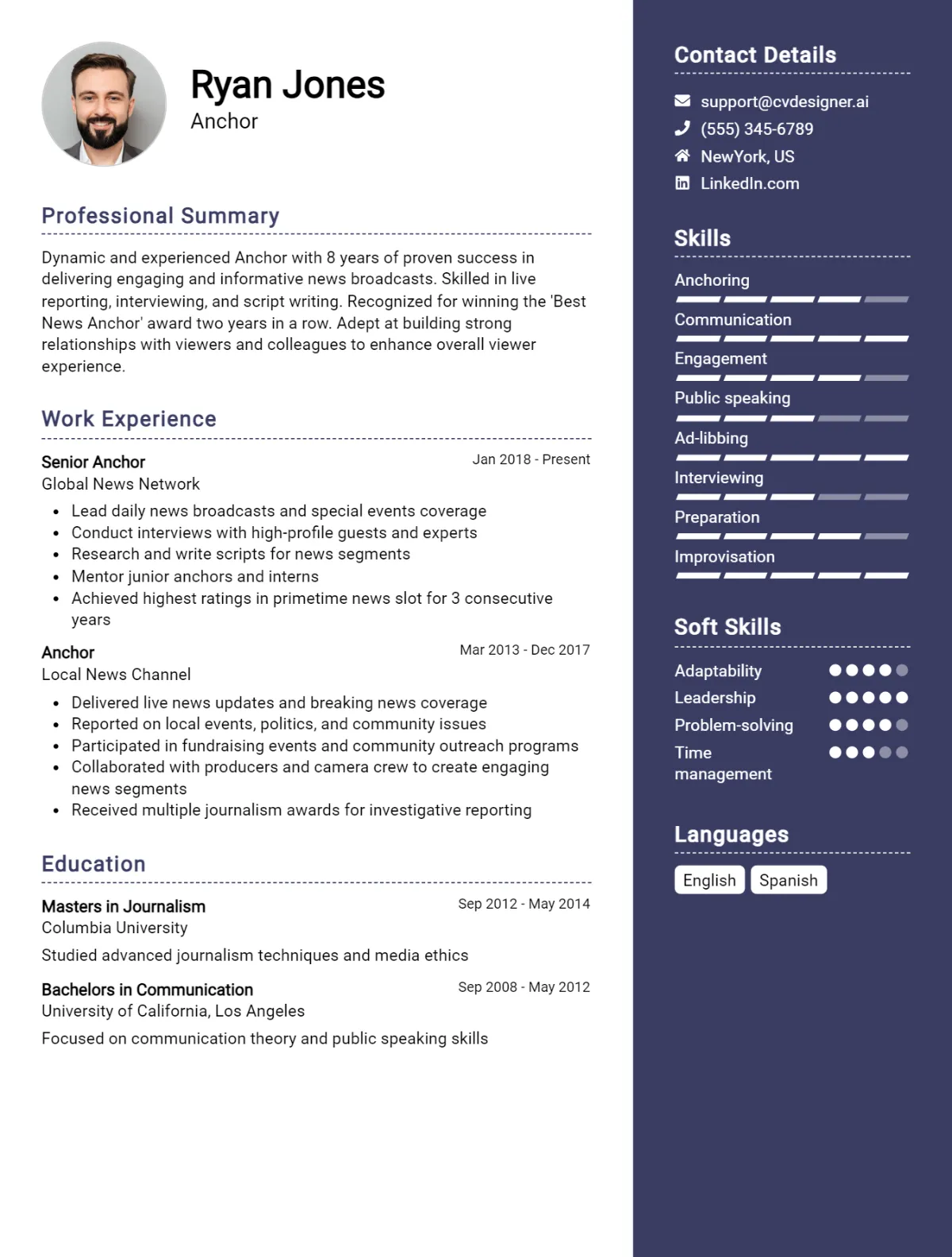 Anchor CV Example