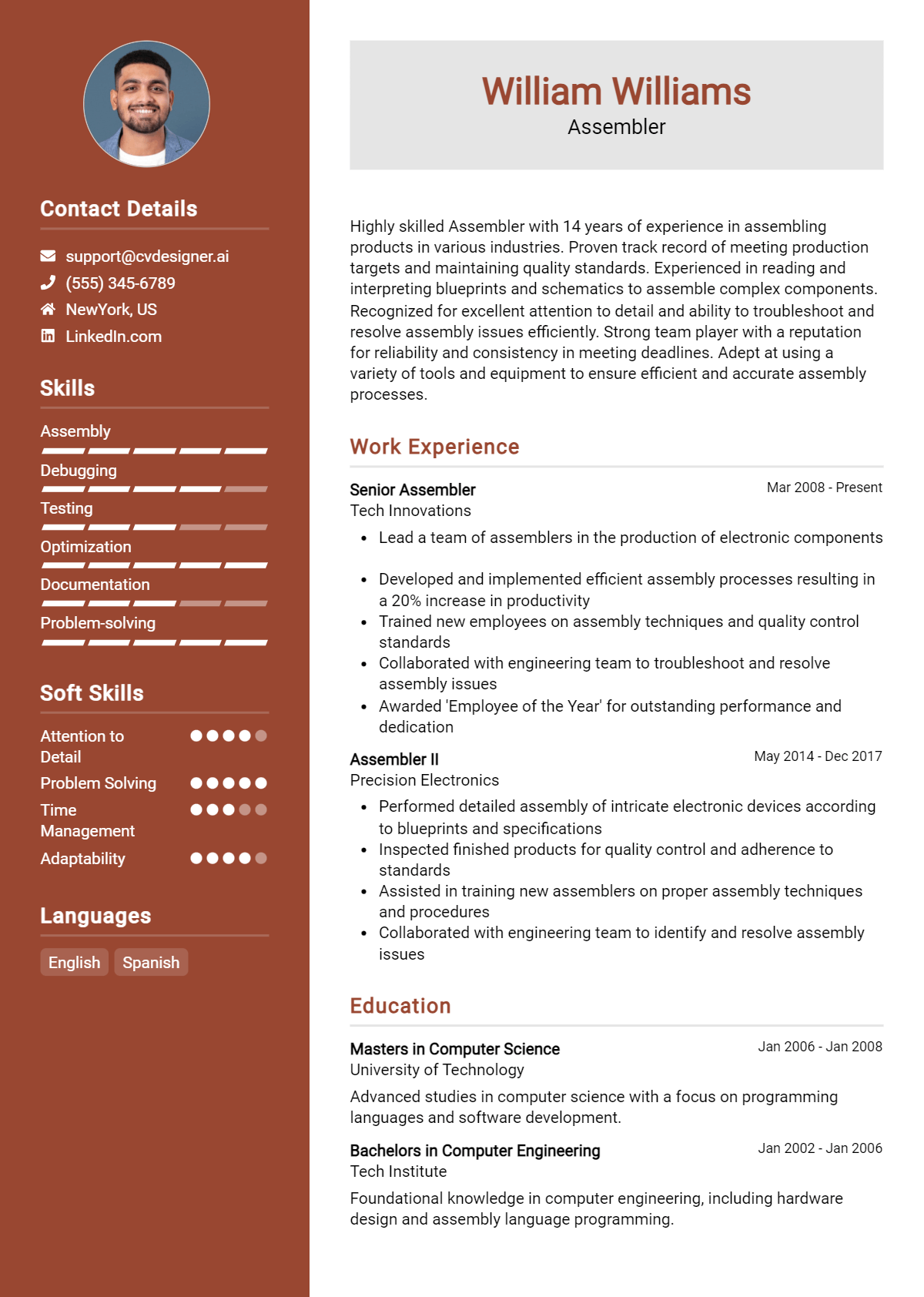 Assembler Resume Example