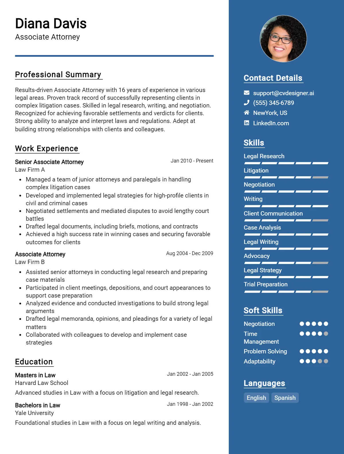 Associate Attorney CV Example