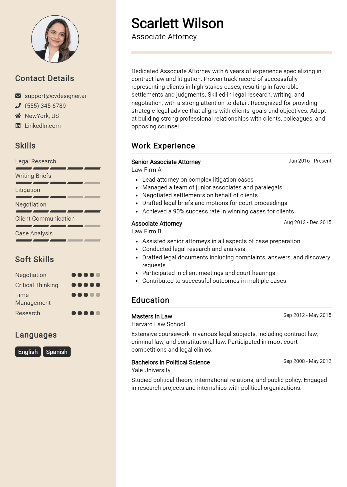 Associate Attorney Resume Example
