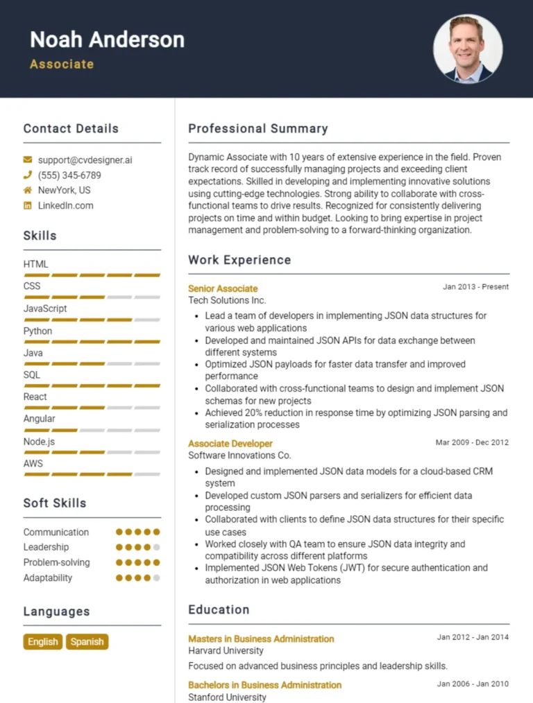 Associate CV Example For 2025: Samples & Best Practices
