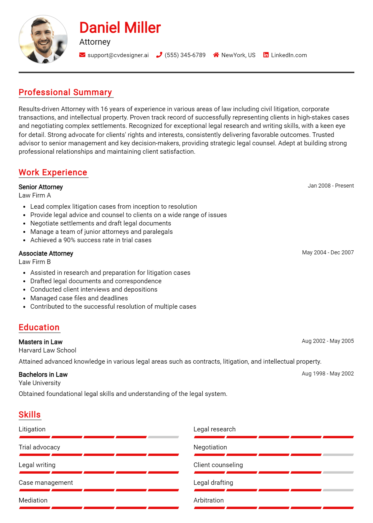 Attorney Resume Example