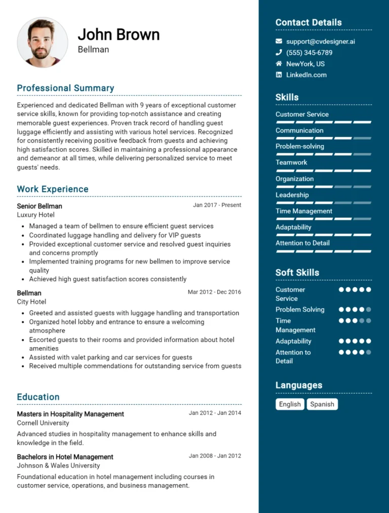 Bellman CV Example For 2025: Best Tips & Templates
