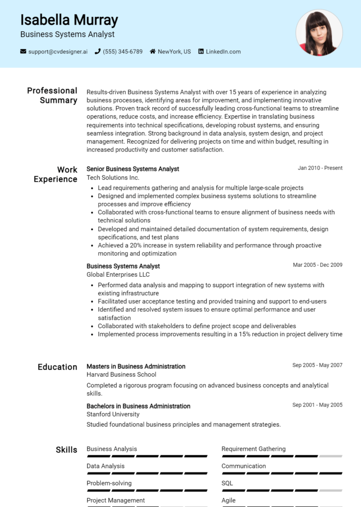 16 Computer Systems Analyst Resume Examples And Templates for 2024 ...