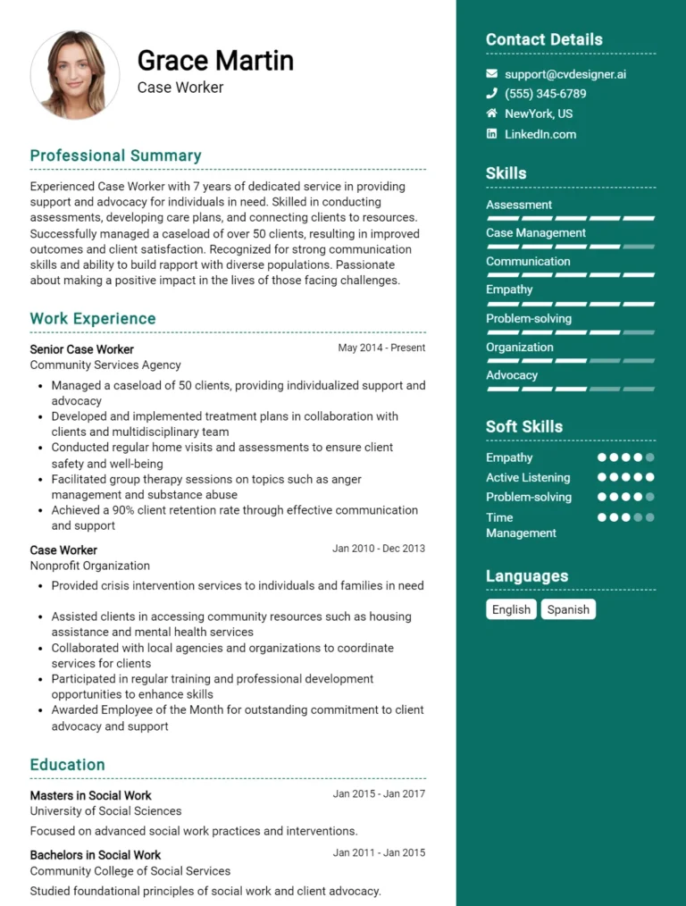 Case Worker CV Example For 2025: Expert Tips & Templates