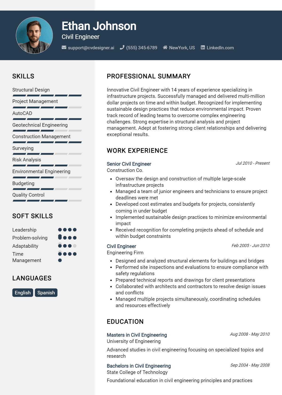 Civil Engineer Resume Example
