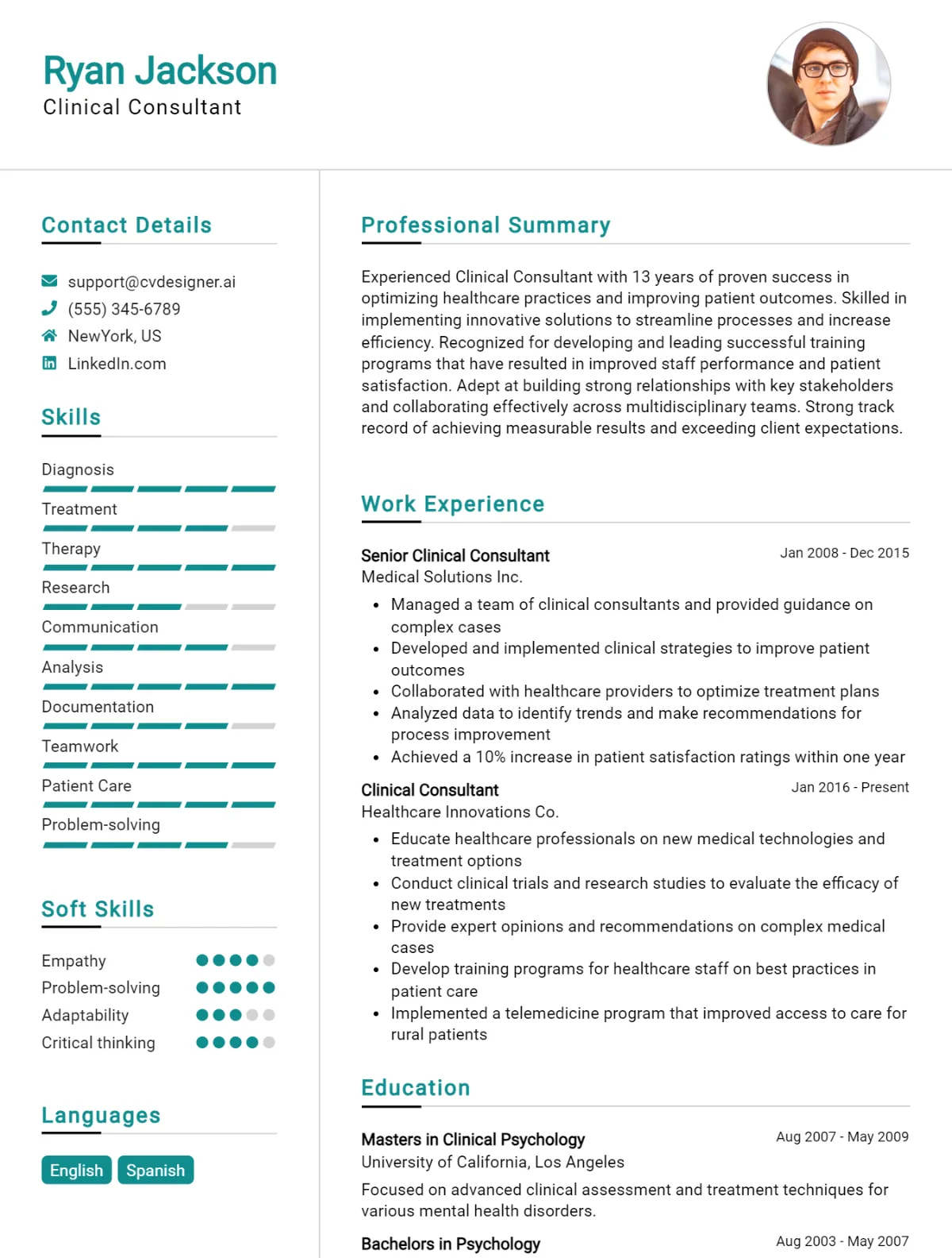 Clinical Consultant CV Example