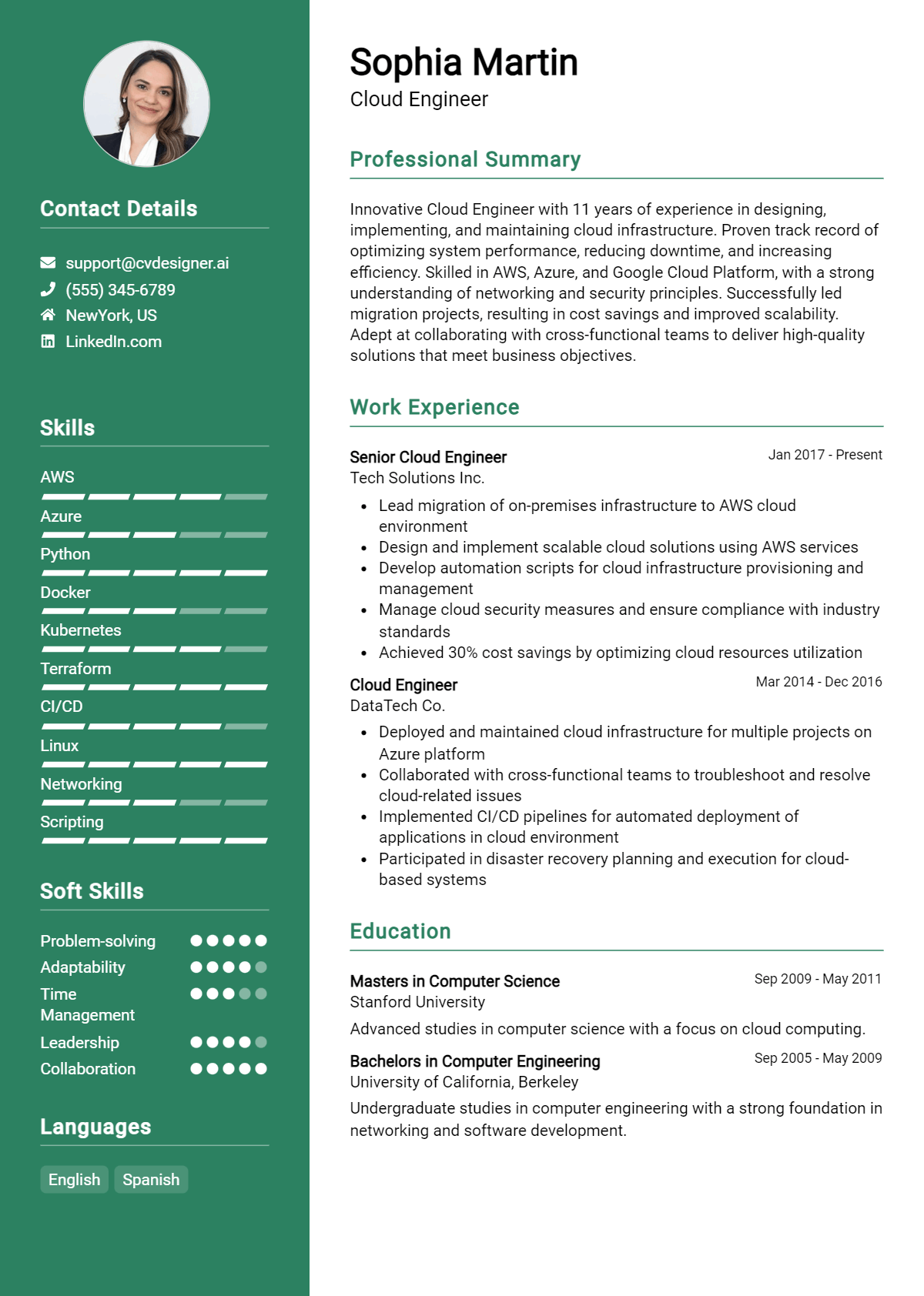 Cloud Engineer Resume Example