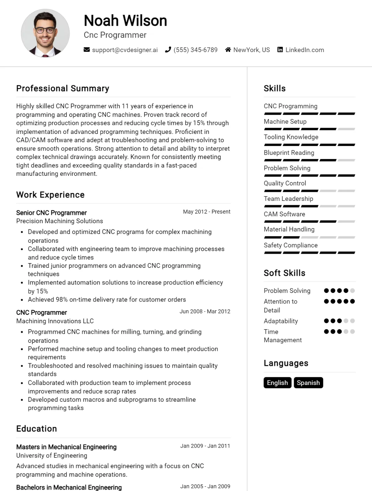 Cnc Programmer Cv Example