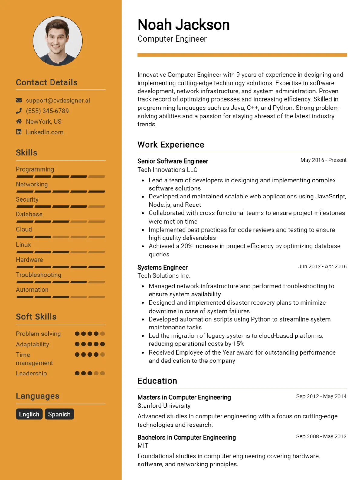 Computer Engineer CV Example