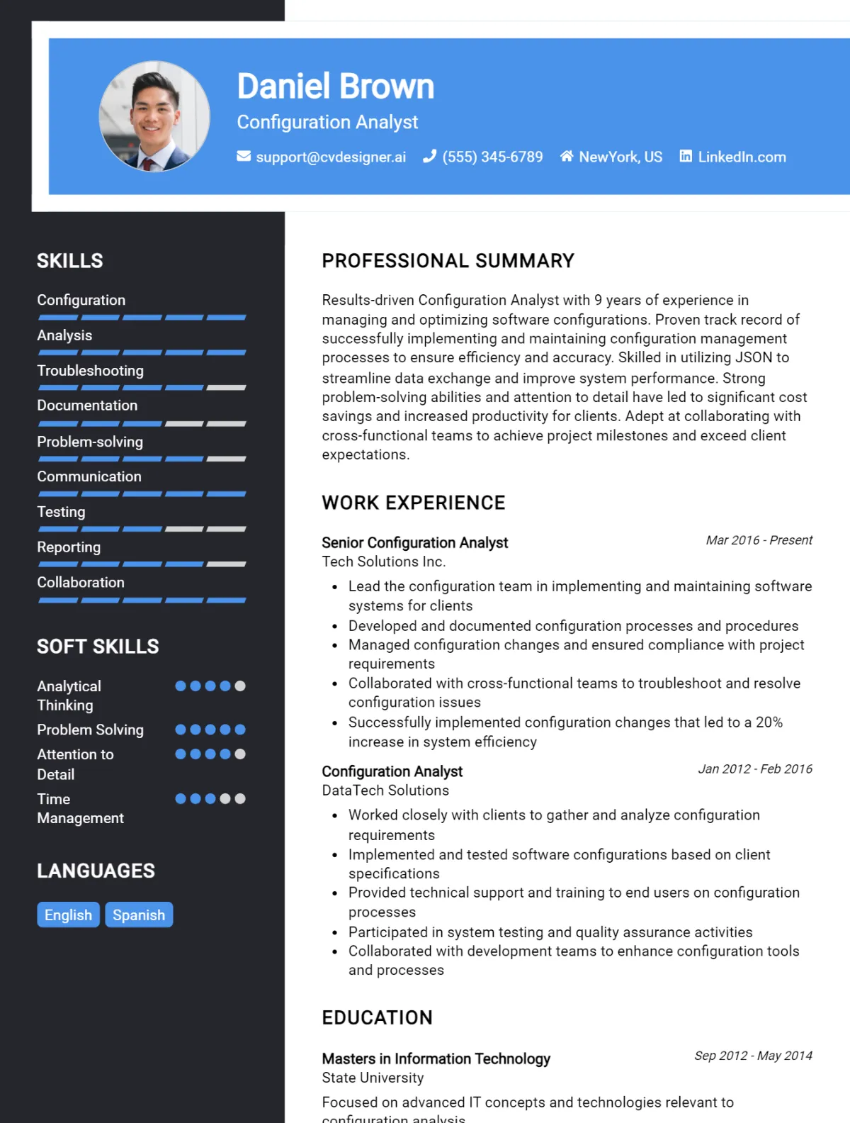 Configuration Analyst CV Example