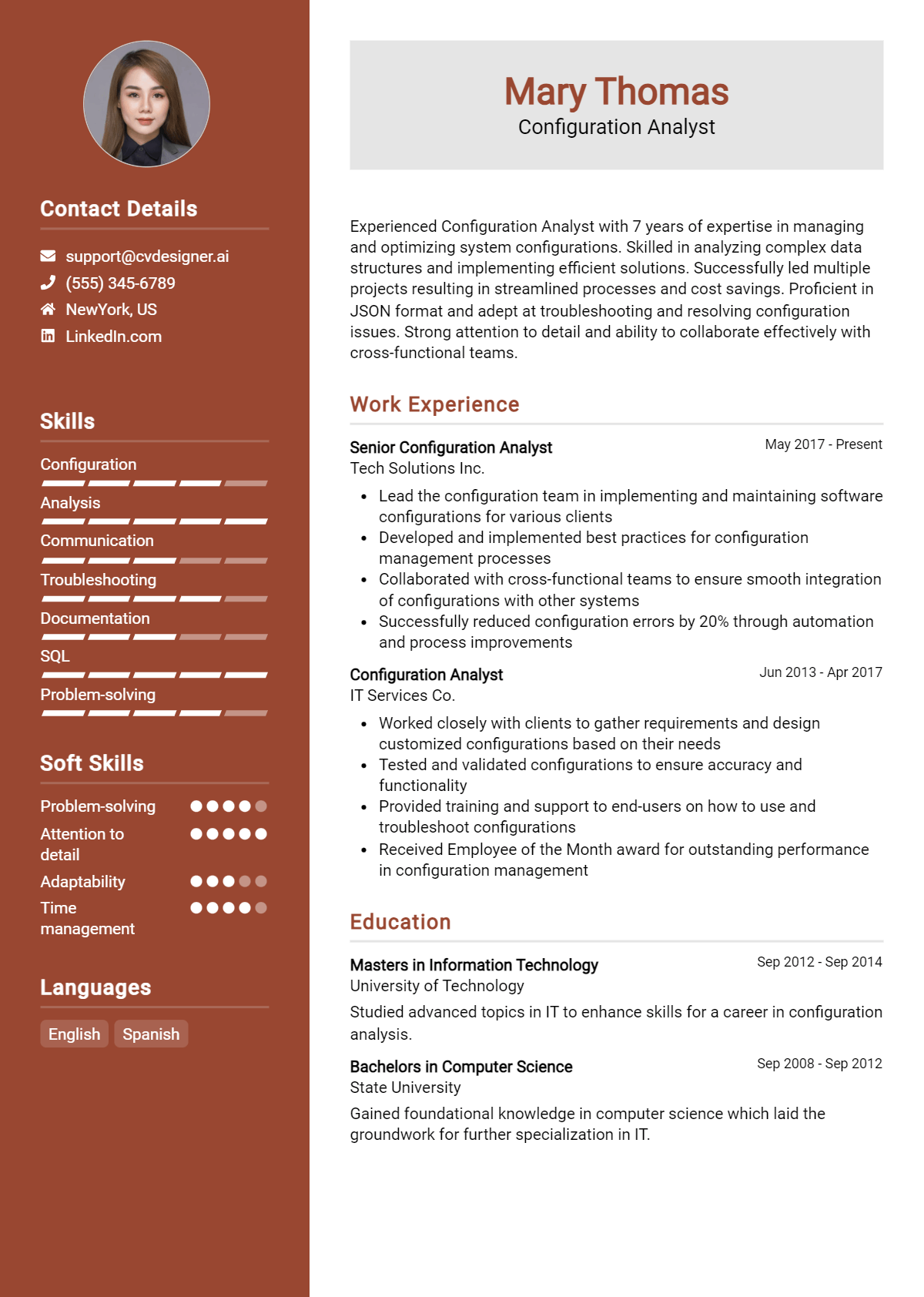 Configuration Analyst Resume Example
