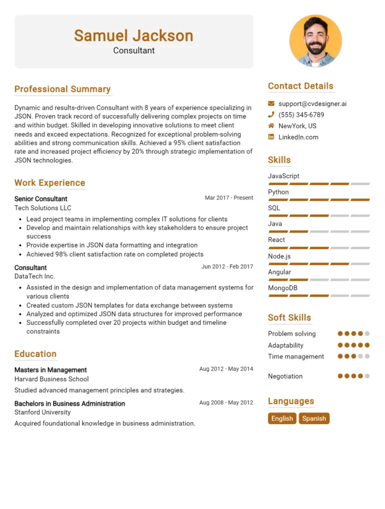 32 Consultant CV Examples And Templates For 2025