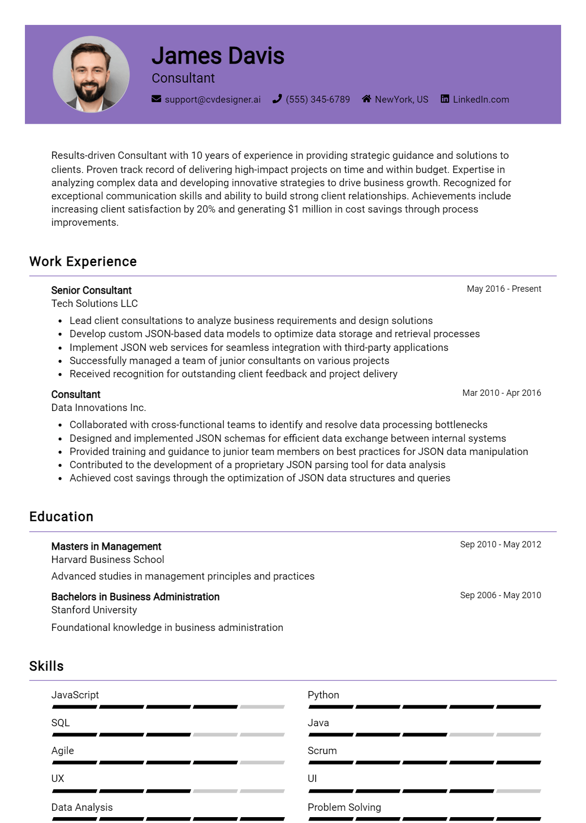 Consultant Resume Example