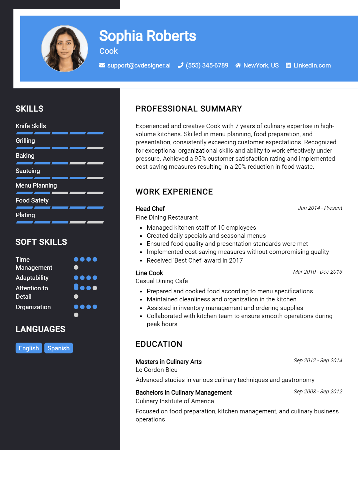 Cook Resume Example