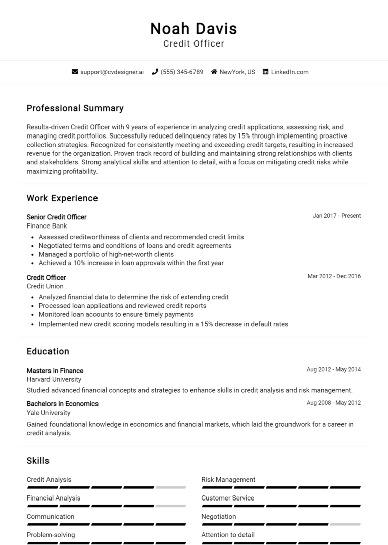 6 Credit Officer Resume Examples And Templates for 2025