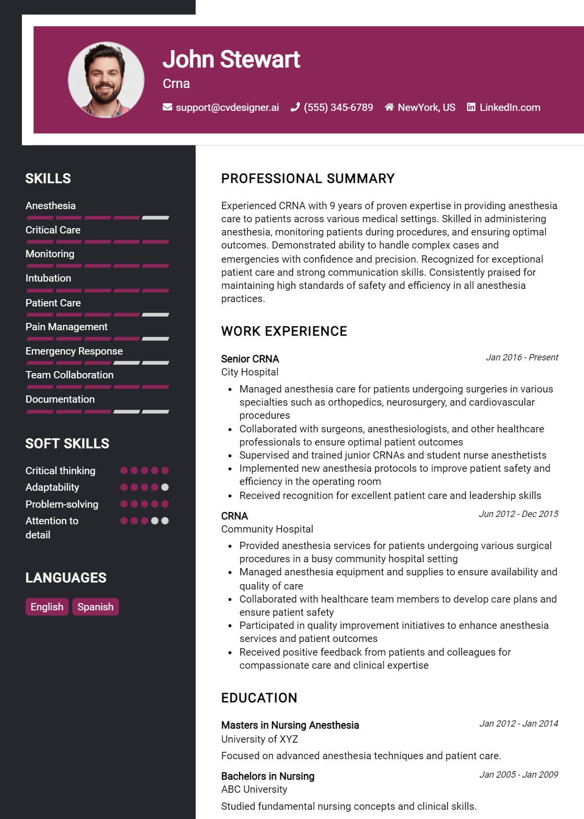 Crna Resume Example