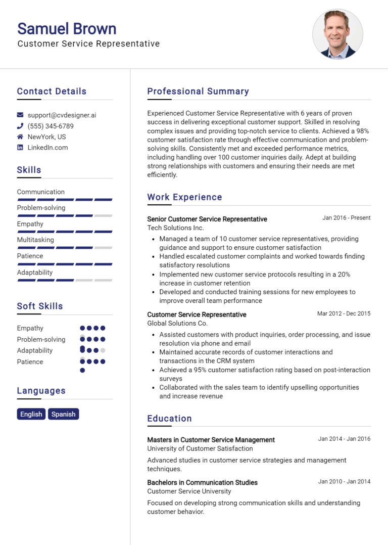 9 Customer Service Representative Resume Examples And Templates for 2025