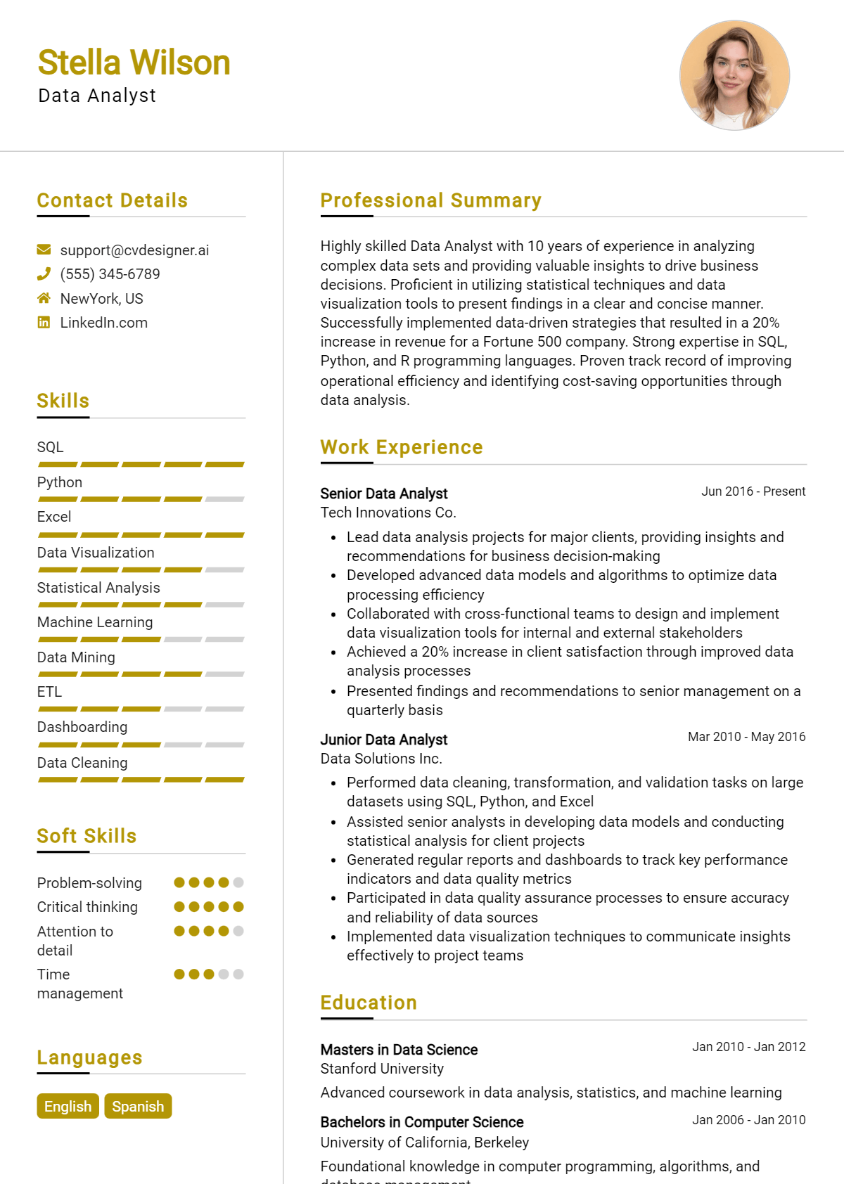 Data Analyst Resume Example