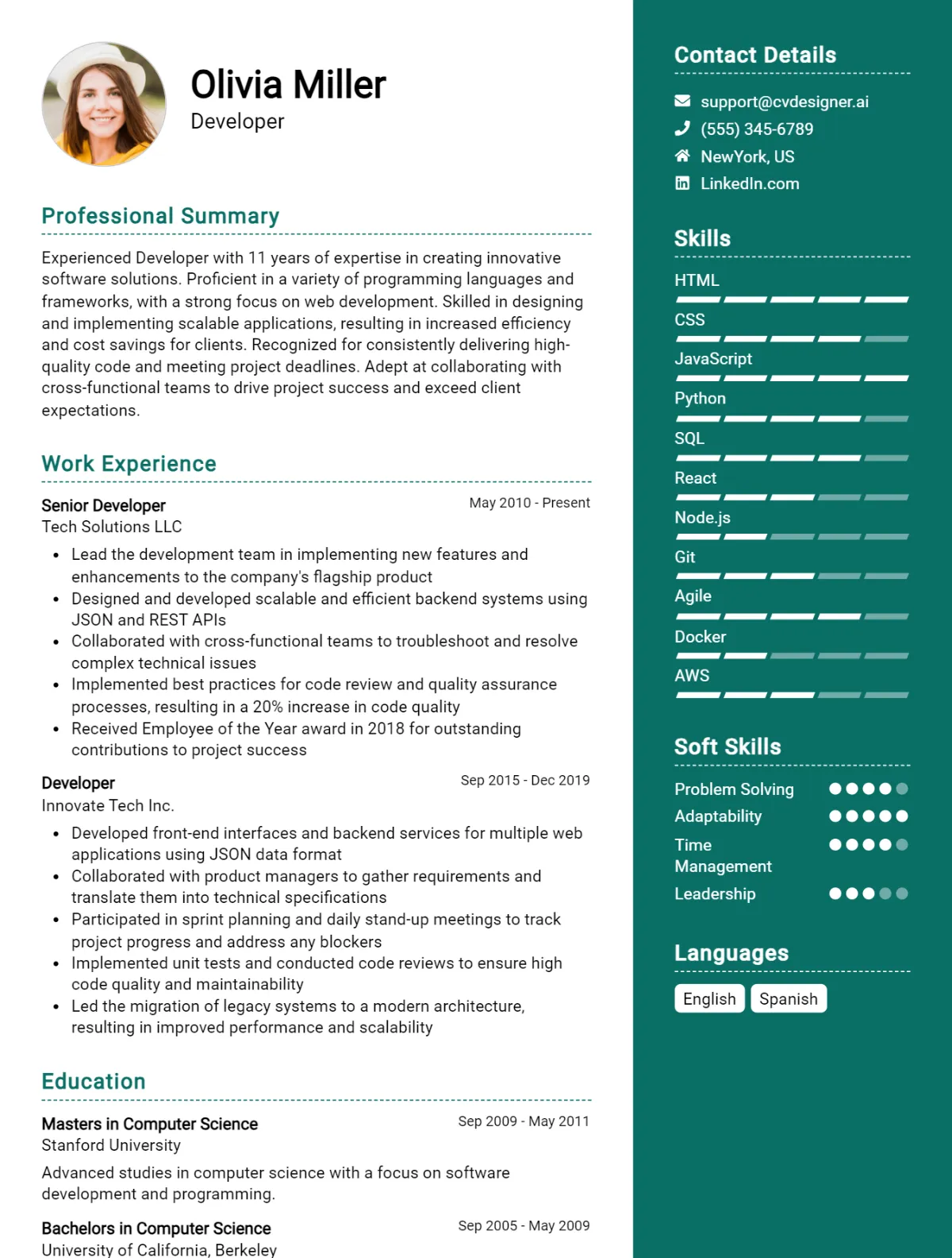 25 Backend Developer CV Examples And Free Templates For 2024 ...