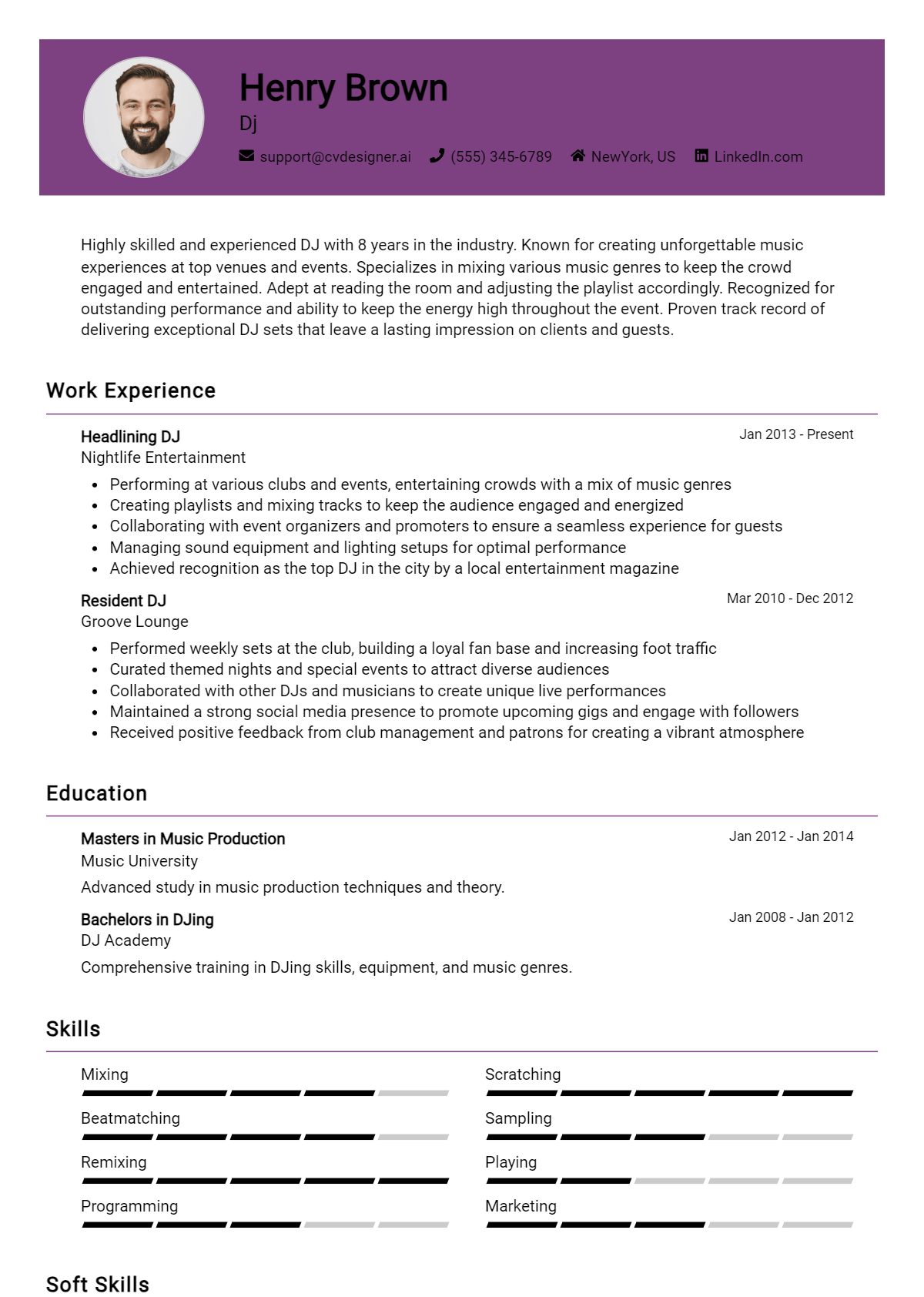 Dj Resume Example