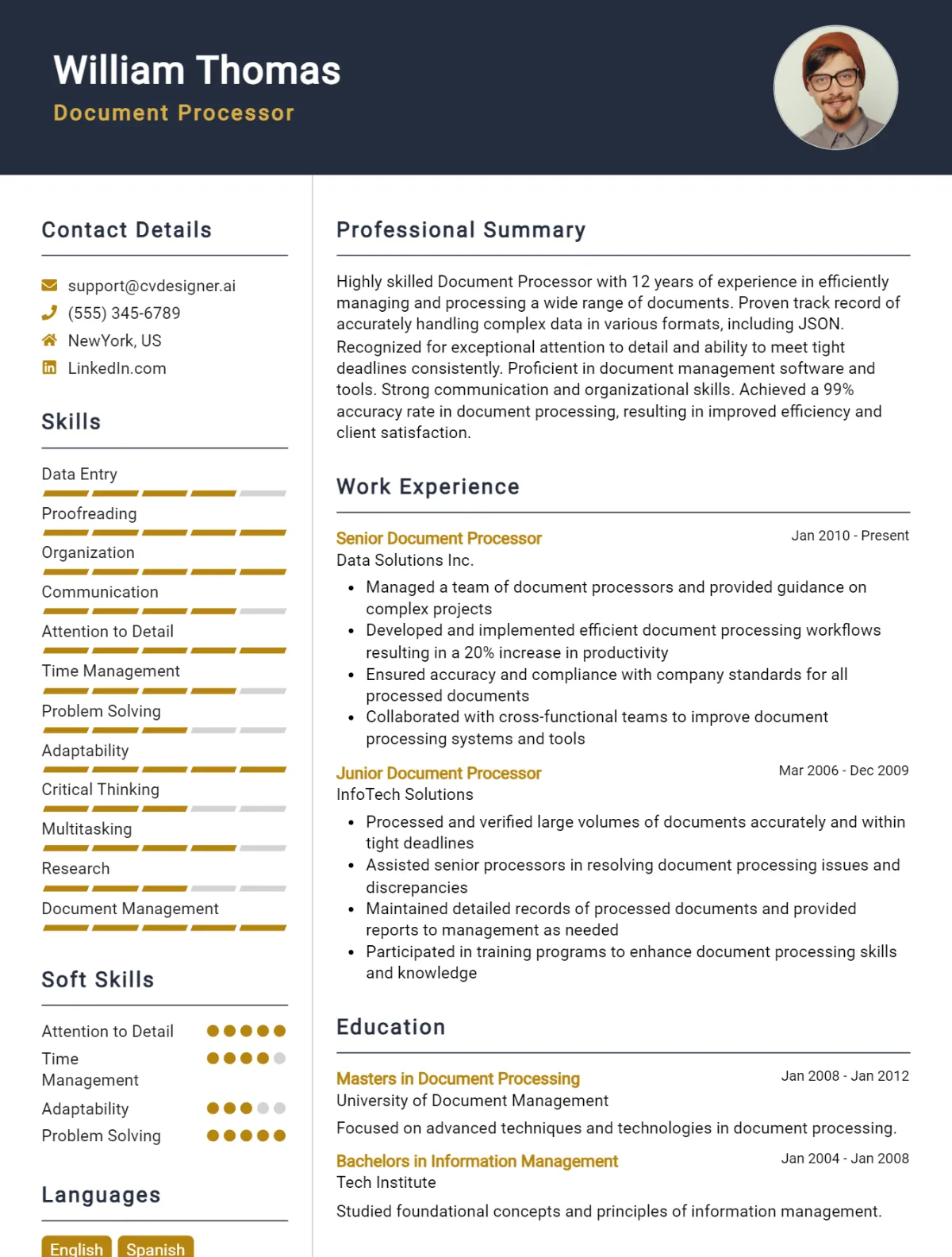 Document Processor CV Example