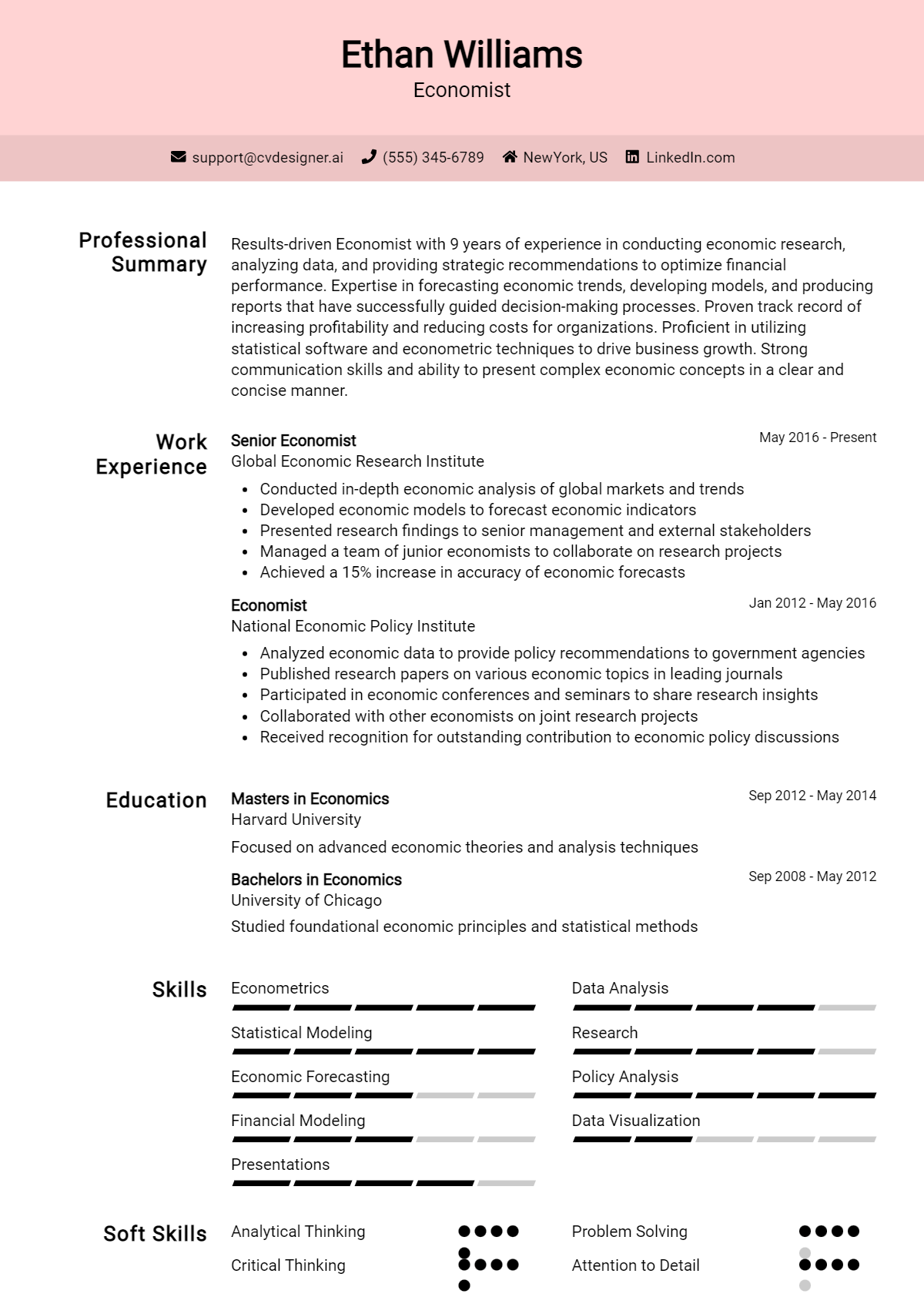 Economist Resume Example