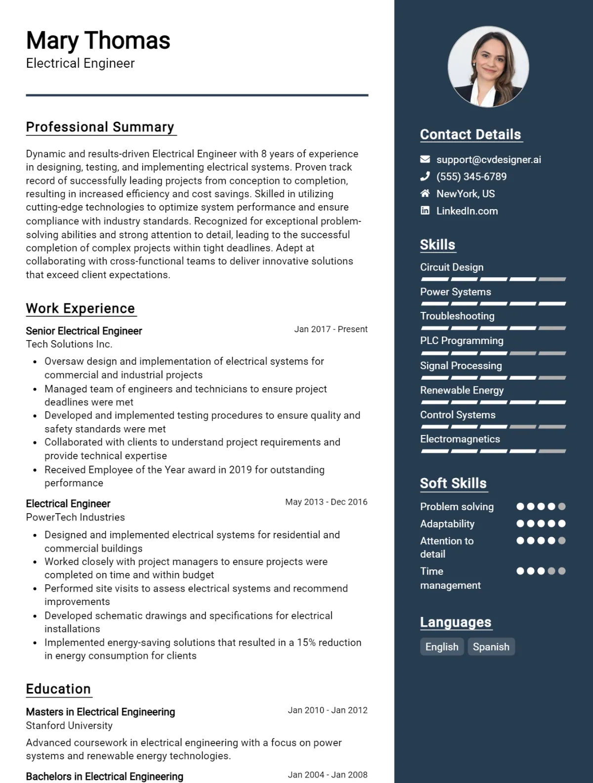 8 Electrical Engineer CV Examples And Writing Guide For 2024 ...