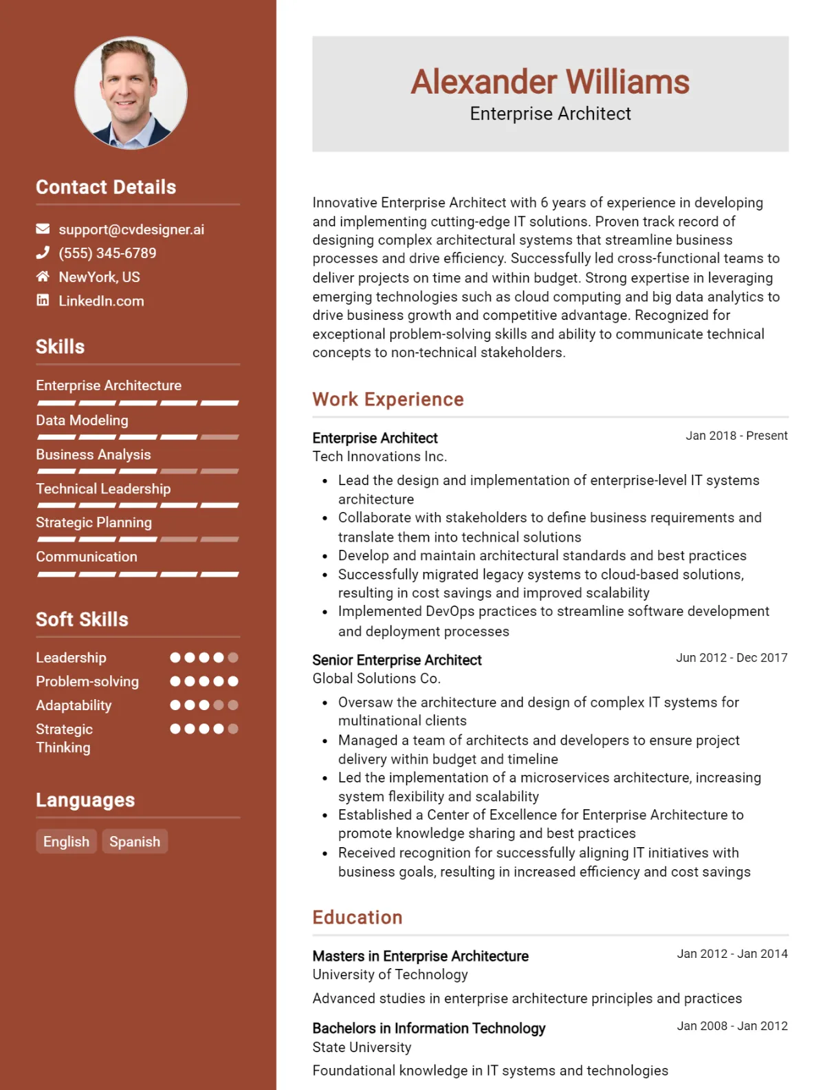 Enterprise Architect CV Example