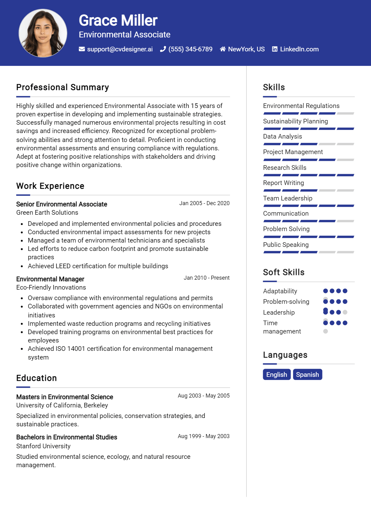 Environmental Associate Resume Example