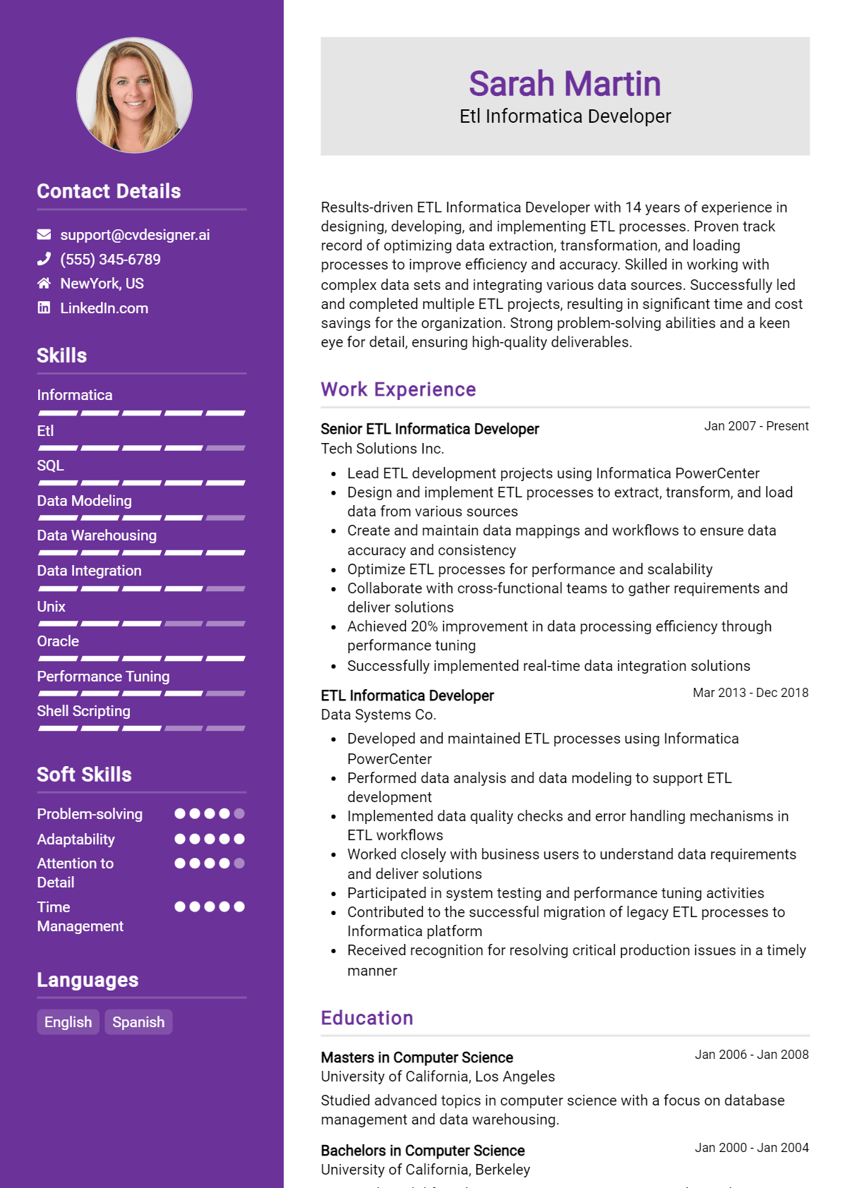 Etl Informatica Developer Resume Example