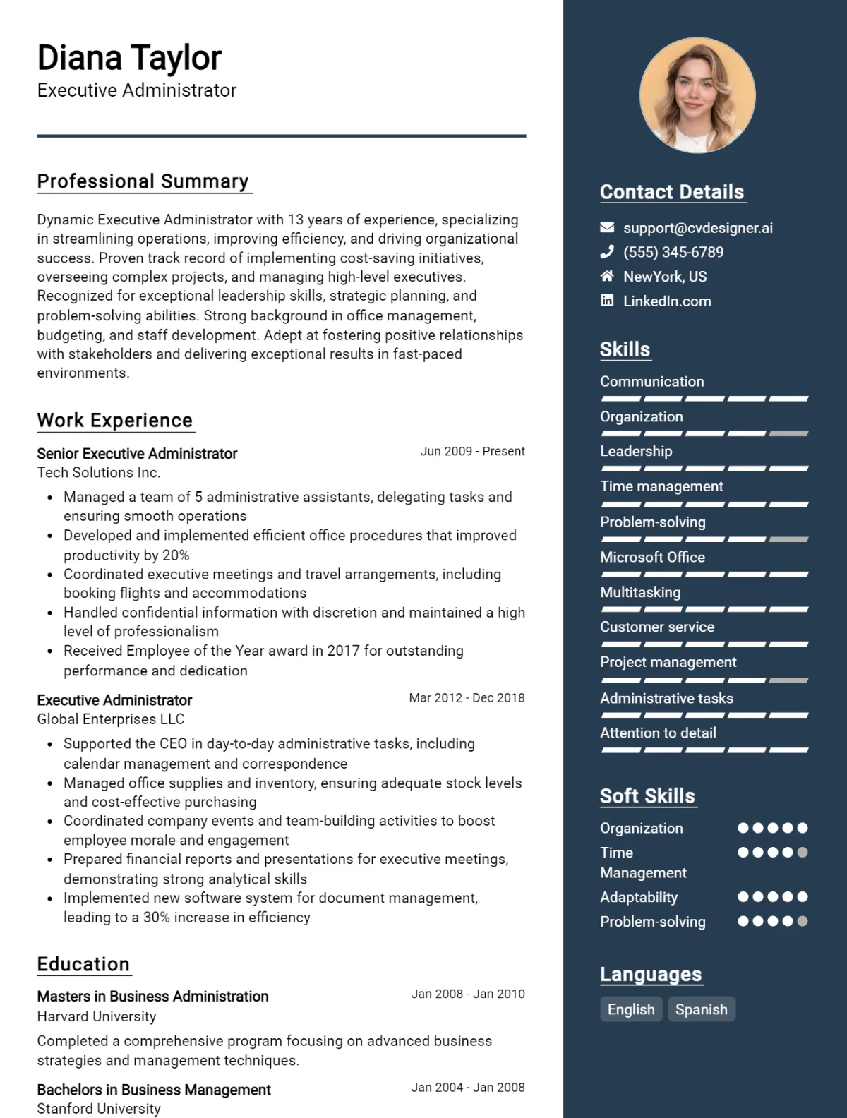 Executive Administrator CV Example