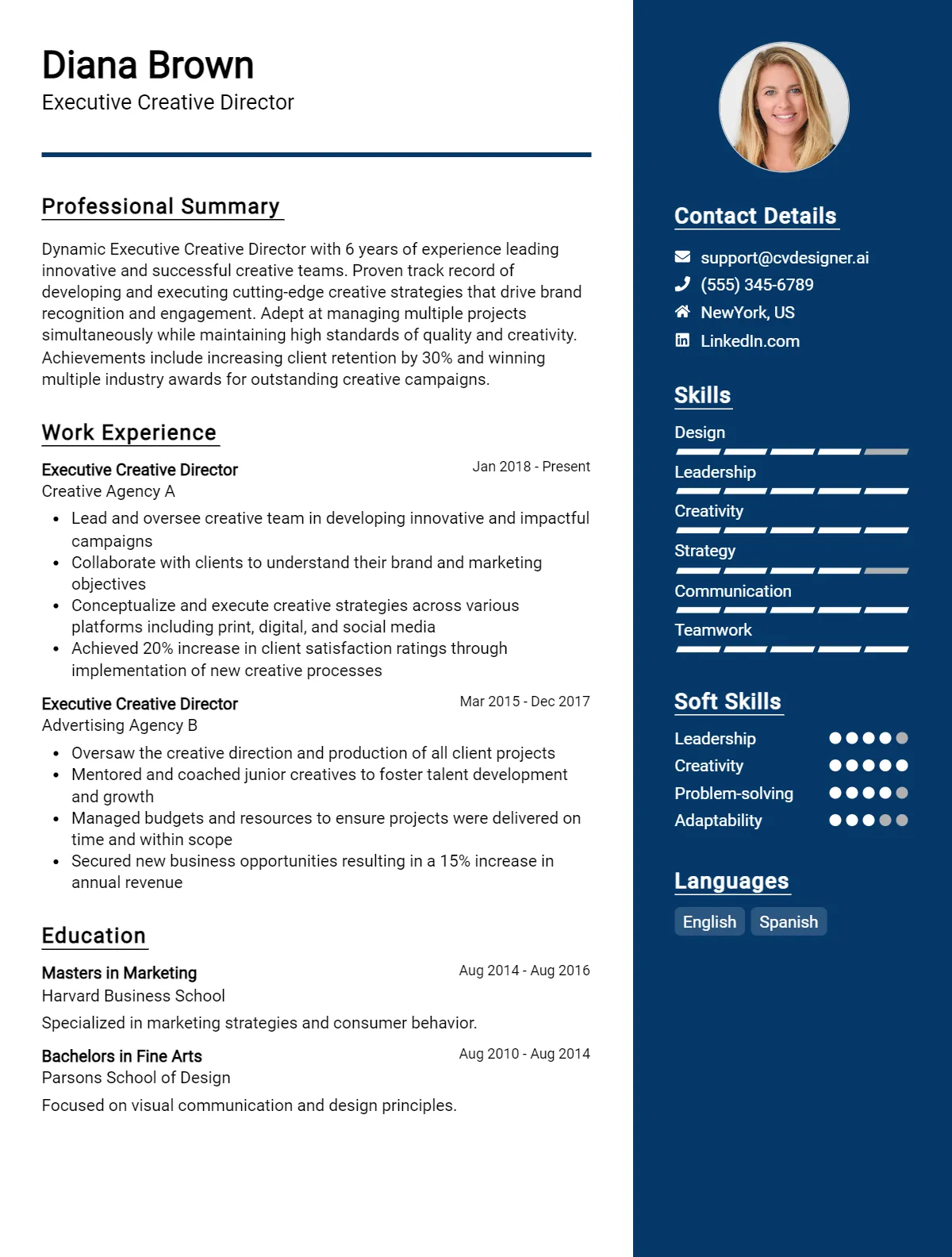 Executive Creative Director CV Example