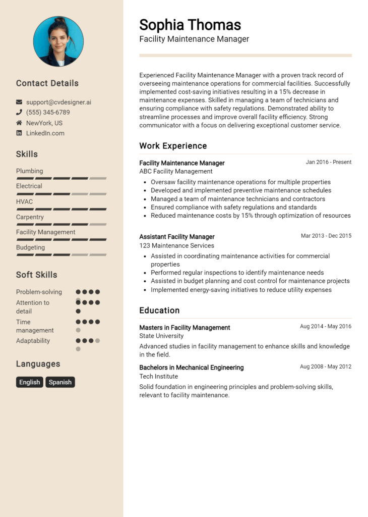 14 Maintenance Manager Resume Examples for 2024: Free Downloadable ...