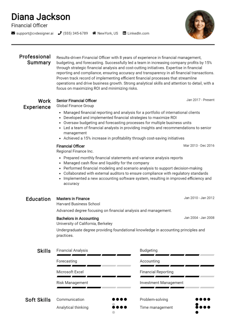 14 Financial Officer Resume Examples And Templates for 2025