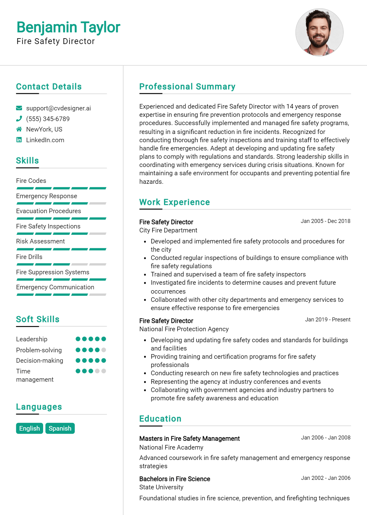 Fire Safety Director Resume Example